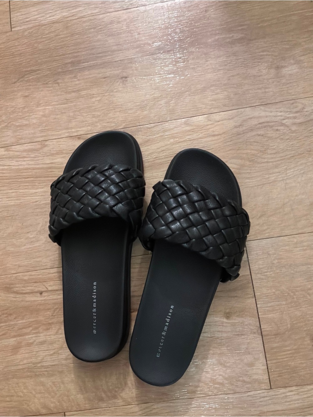 & Other Stories Black Braided Slide Sandals